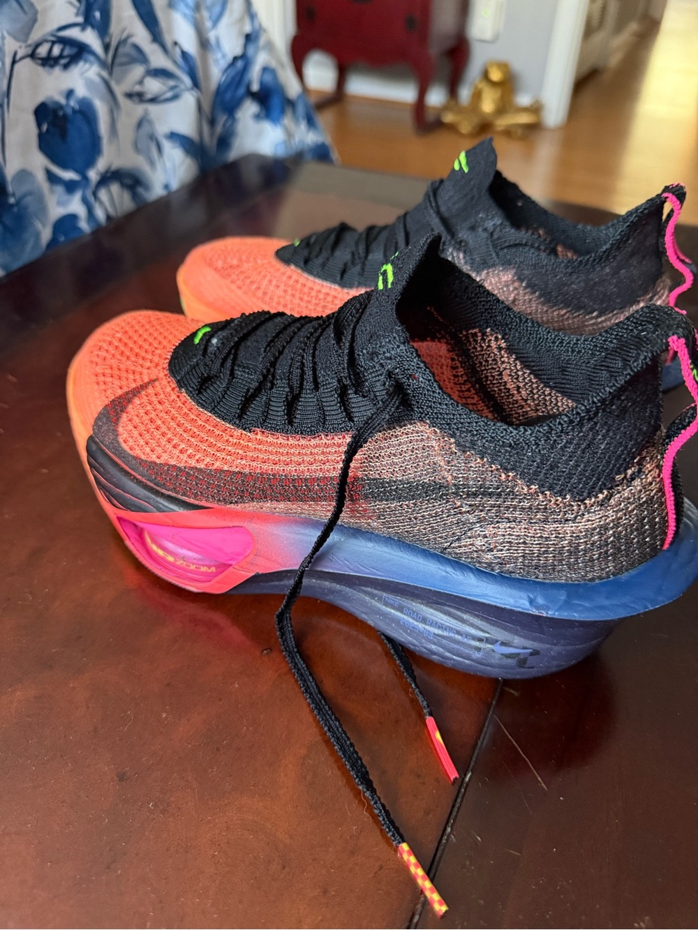 Nike Women’s Flyknit Running Shoes - Black & Orange - Picture 7 of 14